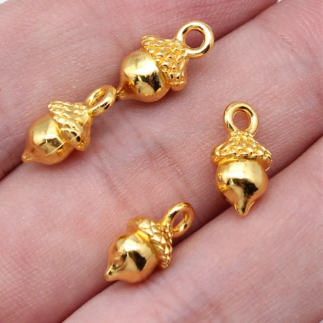 Authentic 20pcs 13x7mm Gold Color Antique Silver Color Antique Gold Color Antique Bronze Color Acorn Charms Jewelry Making Accessories