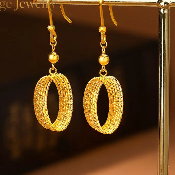 Authentic Ethereal Mobius: Light & Shadow Gold Earring Duo