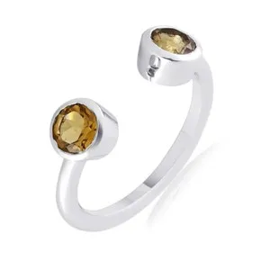Authentic The Golden Hearth Citrine Dual-Stone Ring