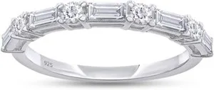 Authentic Celestial Halo: 3/5ct Lab‑Grown Diamond Silver Eternity Ring
