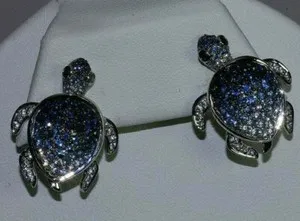 Authentic Celestial Turtle Wisdom: Ethereal Sapphire Studs