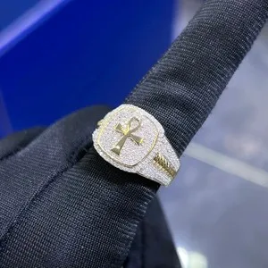 Authentic The Golden Key of Eternal Breath Ankh Moissanite Ring