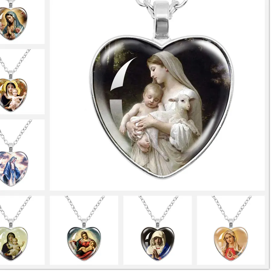 Authentic Sacred Heart of Devotion: The Virgin Mary Peach Glass Talisman