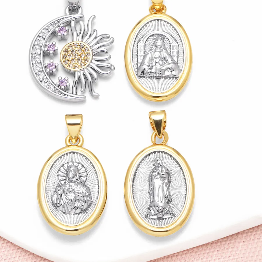 Authentic Celestial Grace: The Sun, Moon & Sacred Justice Gold-Plated Talisman