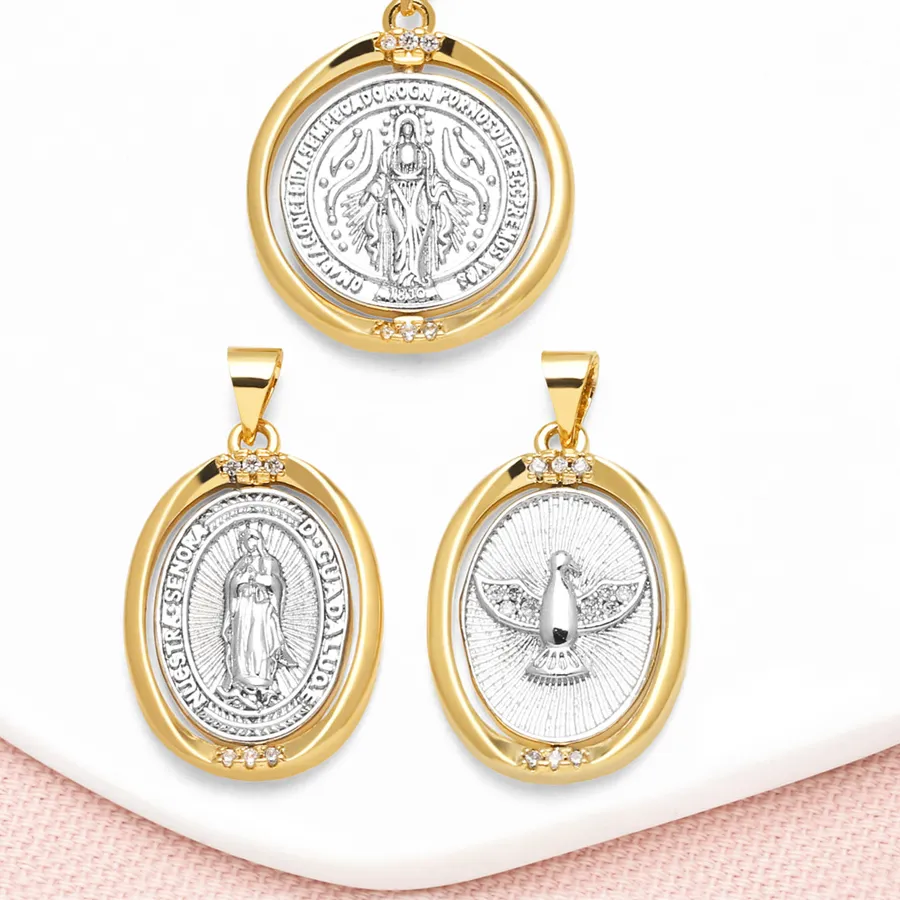 Authentic Divine Silver Aura: Gold‑Plated Virgin Mary Pendant