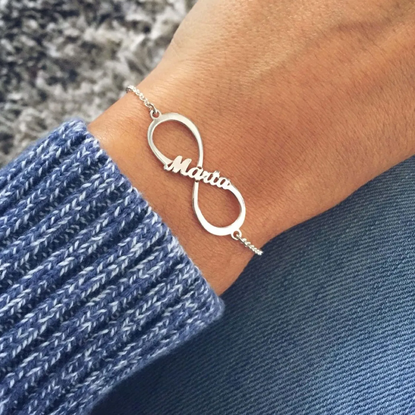 Authentic COLALA Customized Infinity Symbol 4 Name Bracelet Gold Color Personalized Letter Stainless Steel Jewelry  Support Dropshipping