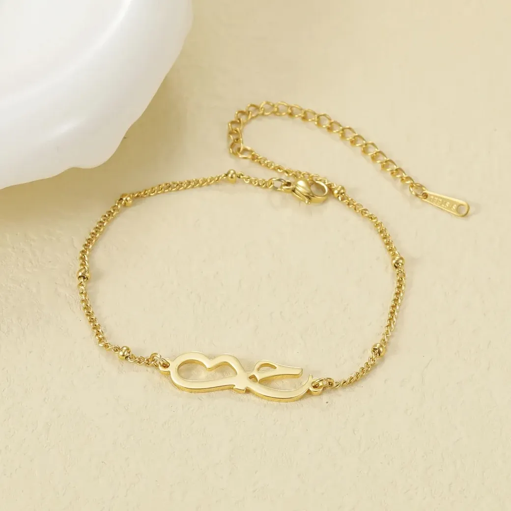 Authentic Custom Infinity Symbol Bracelet Personalized Gold Plated Jewelry With Adjustable Chain Unique Symbol Themed Bracelets Christmas