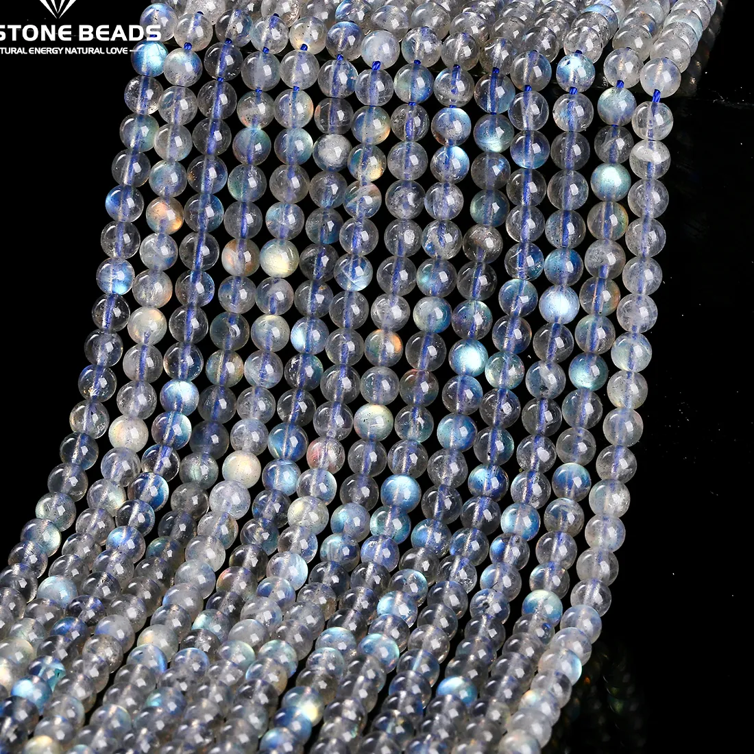 Authentic 7A Natural Stone Gray Moonstone Beads Loose Spacer Labradorite Gemstone Bead For Jewelry Making Diy Necklace Bracelet Accessory
