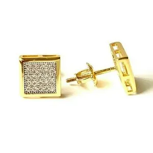 Authentic Radiant Geometry Gold-Plated Sterling Silver Screw Back Stud Earrings
