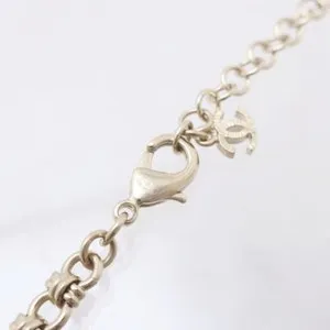 Authentic CHANEL Coco Mark: Celestial Pearl Stone Necklace – Gold‑Plated Blue‑White Harmony