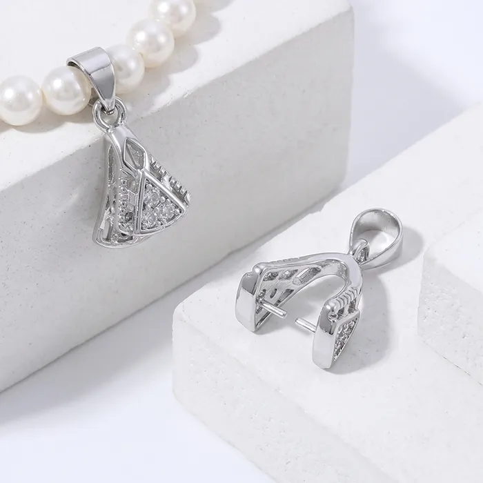 Authentic Celestial Anchors: Zircon-Encrusted Gold Pendant Bails