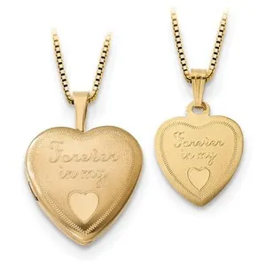 Authentic Heart Locket Of Eternal Love- Gold- Plated Sterling Silver Keepsake Pendant