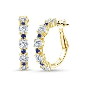 Authentic Eternal Radiance: 18K Yellow Gold Plated Moissanite Earrings