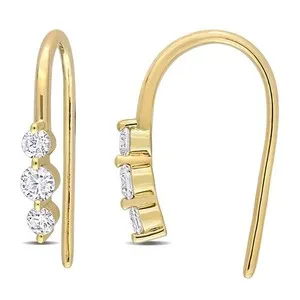 Authentic Eternal Radiance: 18k Gold‑Plated Silver Earrings with ½‑Carat Lab‑Created Diamond Aura