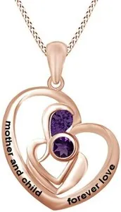 Authentic The Eternal Bond Amethyst Heart Talisman in Radiant Gold Plated Silver
