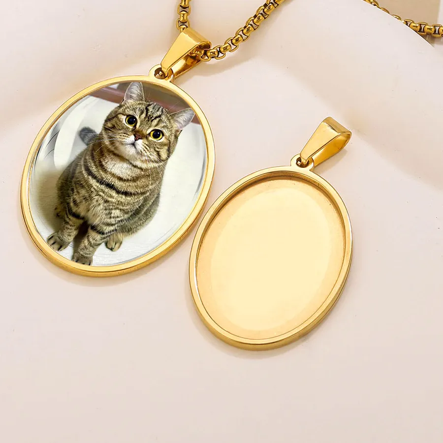 Authentic 5PCS Charms Gold Plated Oval Pendant Accessories Cabochon Base Setting Tray Blank DIY Jewelry Making