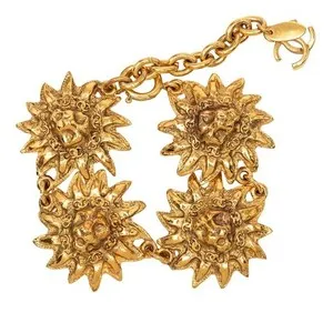 Authentic The Gilded Sovereign: Vintage Lion Motif Chain Bracelet