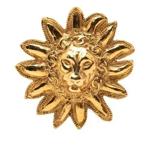 Authentic The Celestial Sovereign: Radiant Gold-Plated Lion Brooch