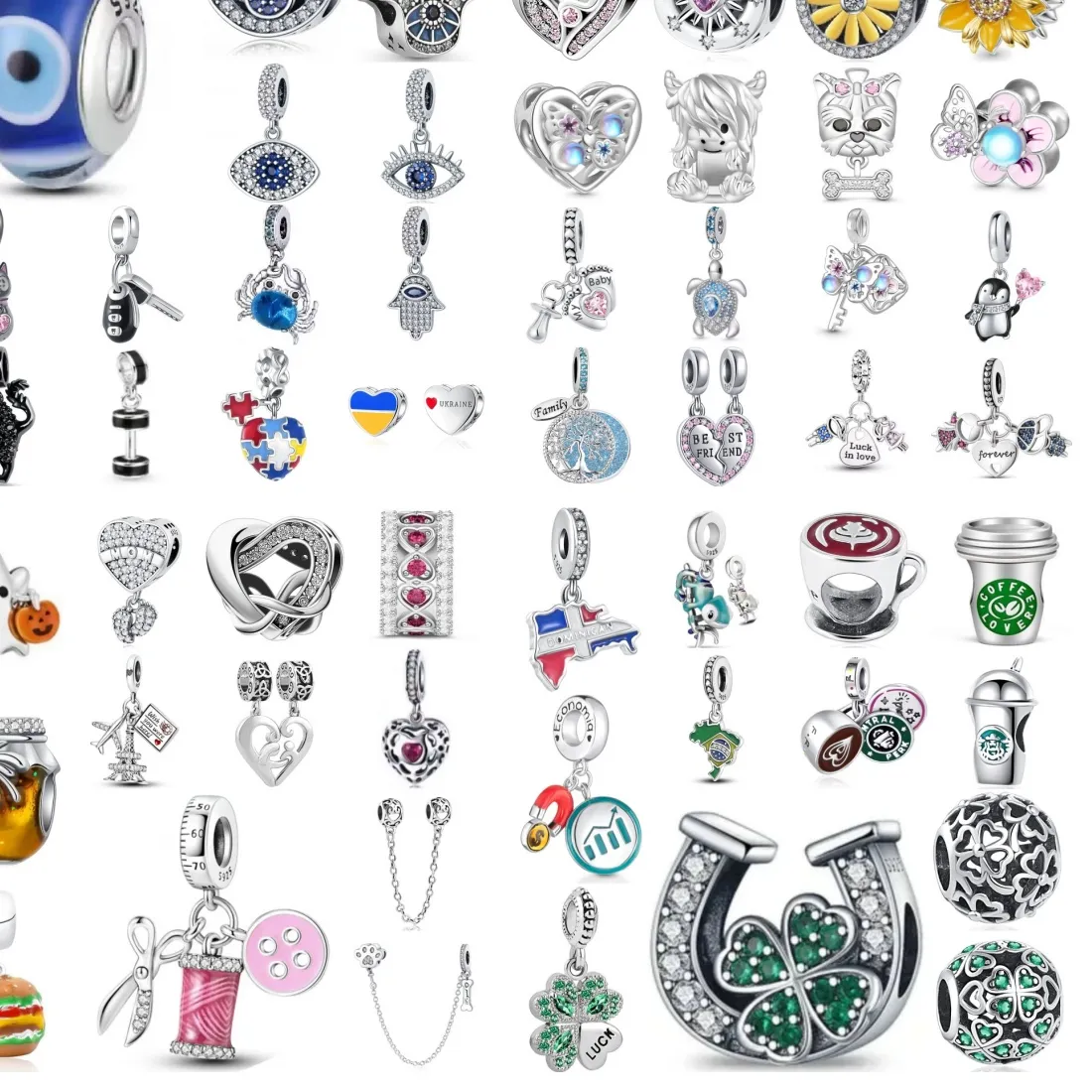 Authentic Astral Ocean Talismans: 925 Silver Blue-Eyed Palm & Sea Spirit Charms
