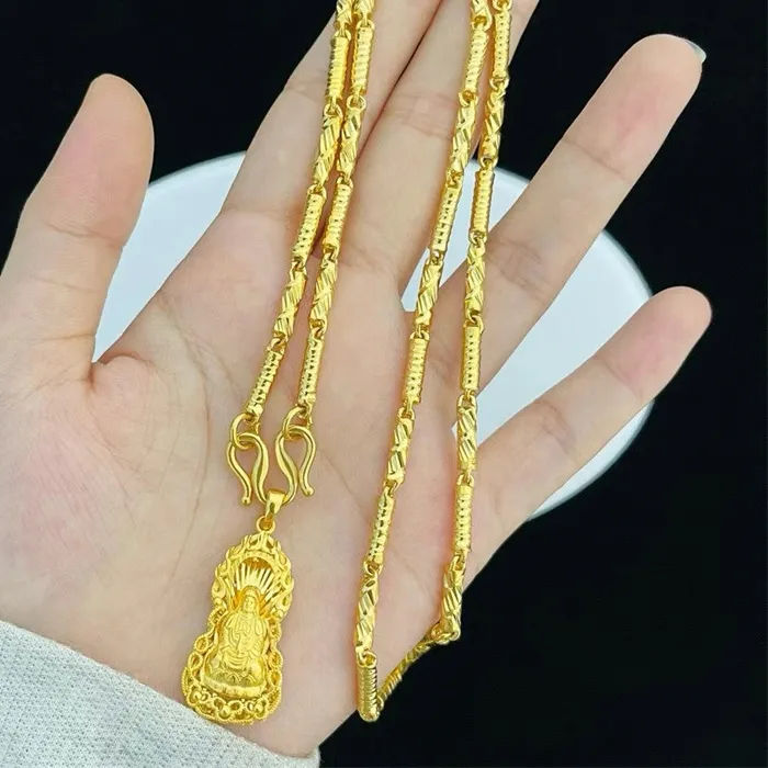 Authentic The Radiant Compassion Guanyin 24K Gold-Plated Talismanic Necklace
