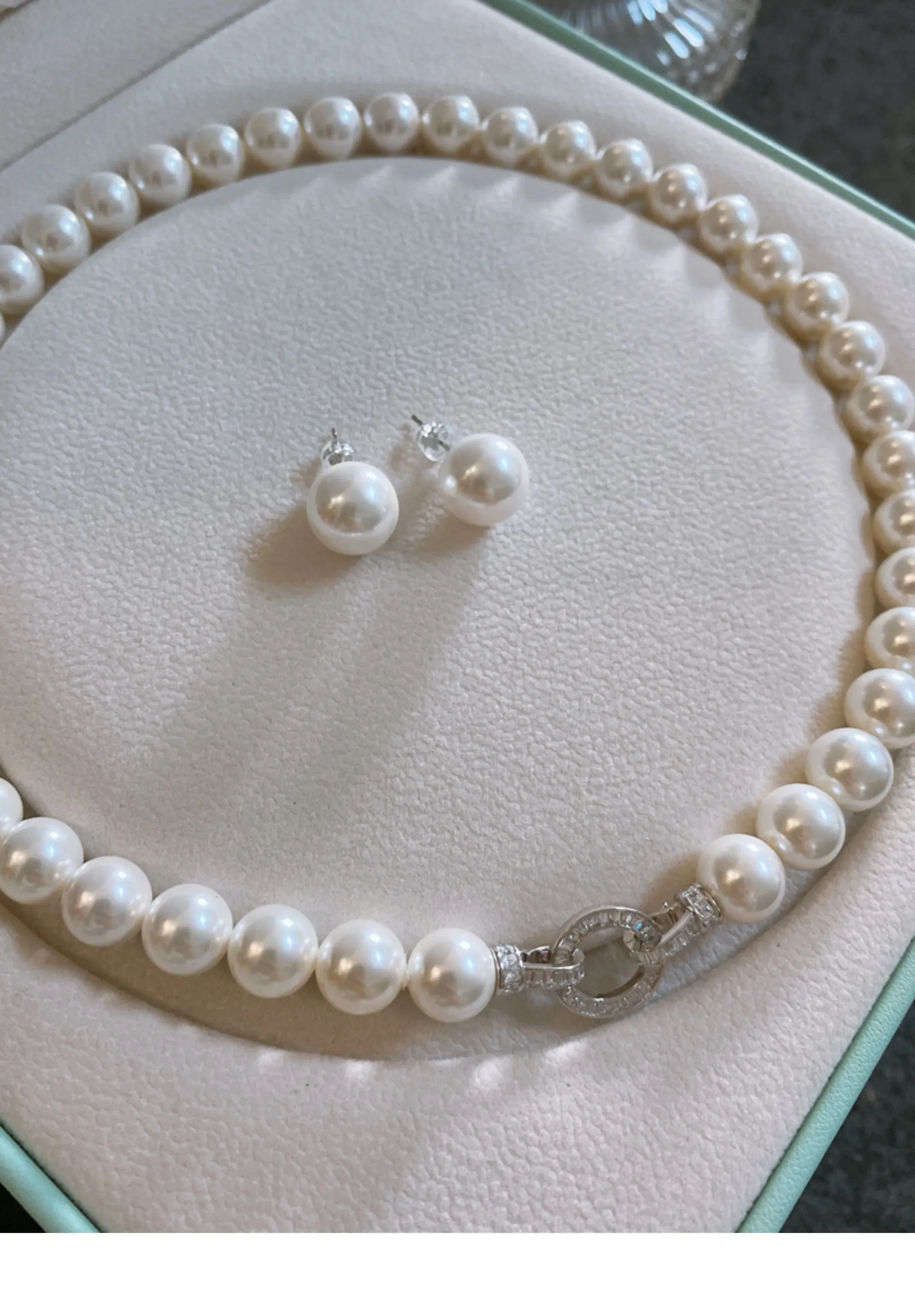 Authentic Gorgeous Aaaa 9- 10Mm 10- 11Mm Natural Round Akoya White Natural Pearl Necklace18Inch Same Earring, 925S