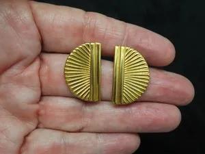 Authentic The Golden Geometry of Monet Pierced Earrings