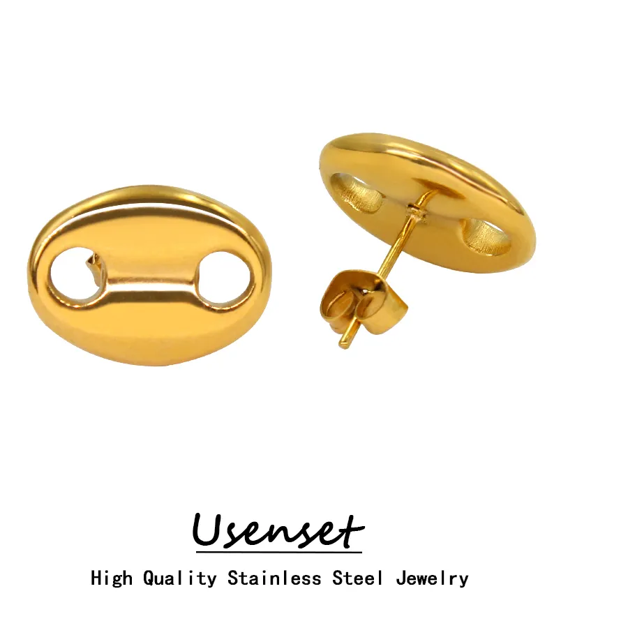 Authentic Radiant Coffee Bean Gold-Plated Studs of Vitality and Grace