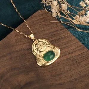 Authentic The Enlightened Path: Golden Jade Buddha Amulet