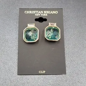 Authentic Celestial Azure Clip-On Earrings in Radiant Gold