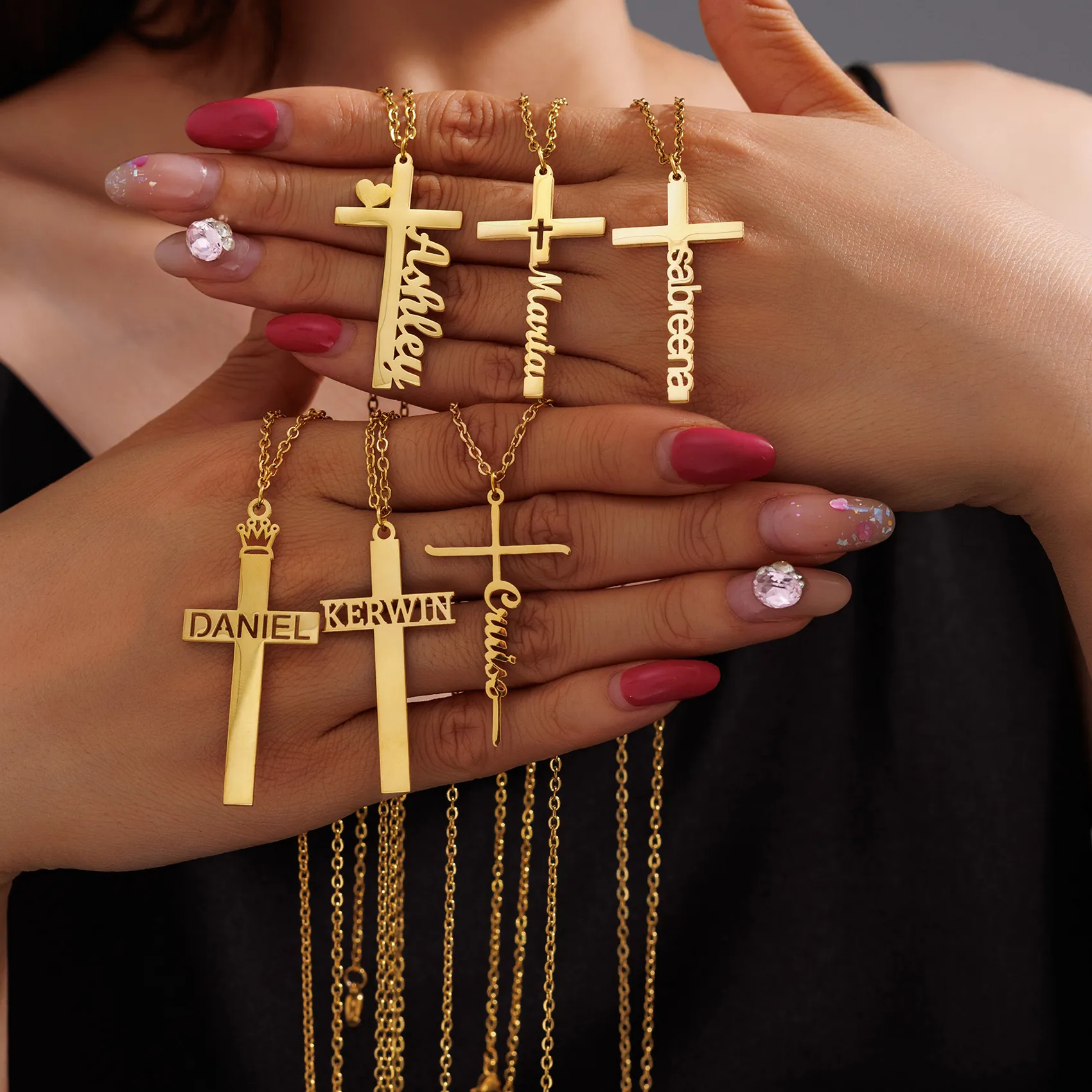 Authentic Sacred Identity Golden Cross Monogram Talisman