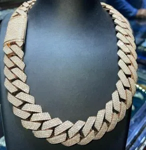 Authentic 14k Rose Gold Plated Vermeil Men's 30 mm 22 " Miami Cuban Chain on 925 Silver