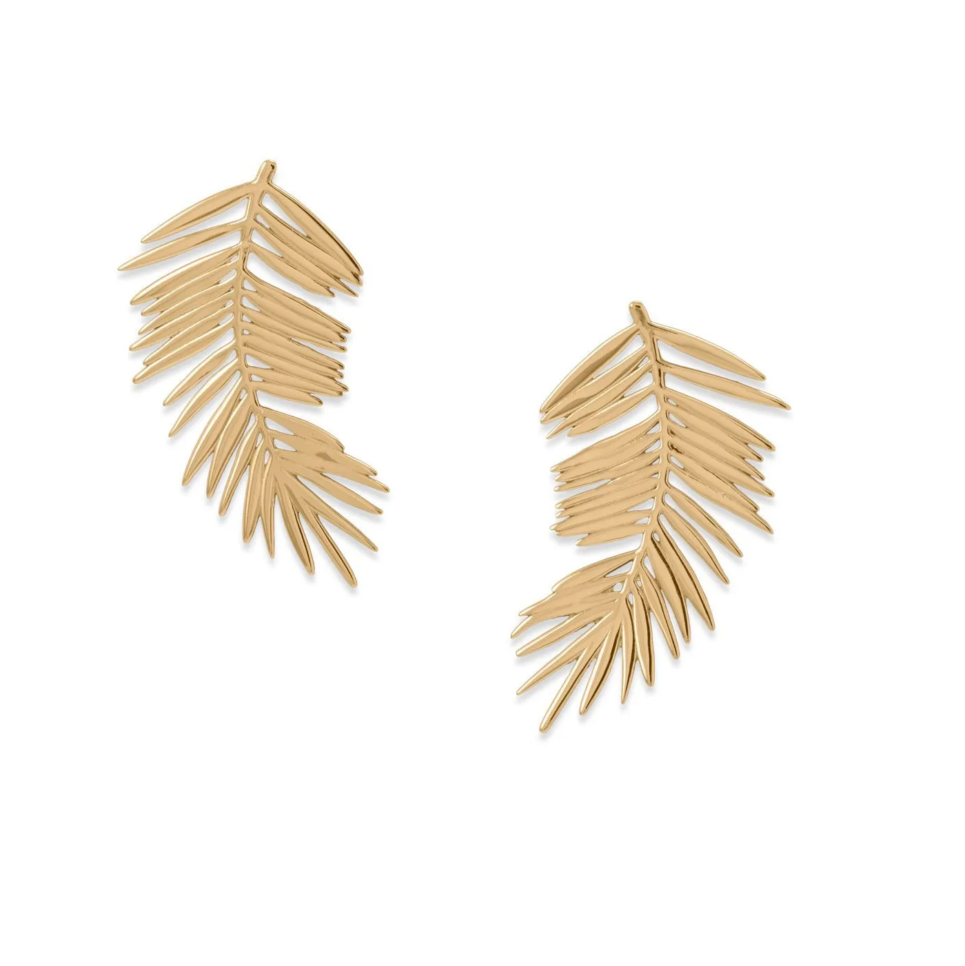 Authentic Golden Frond Talismans: Celestial Palm Leaf Drop Earrings