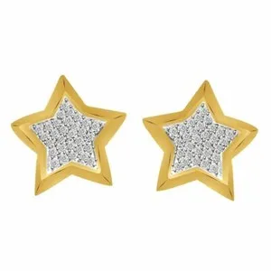 Authentic Celestial Starlight Diamond Stud Earrings in 10K Gold