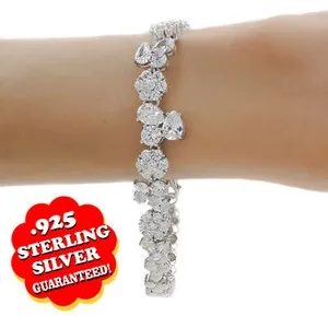 Authentic Celestial Constellation Diamond Tennis Bracelet in 14K White Gold Plating