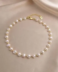 Authentic Luminous Tide: The 18k Gold-Plated Celestial Pearl Talisman