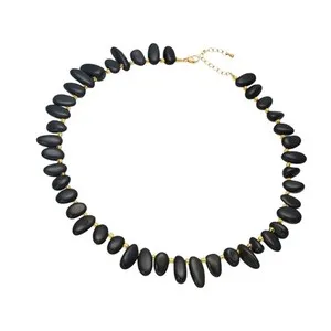 Authentic Celestial Spacer: Gold‑Plated Bead Necklace of Balance