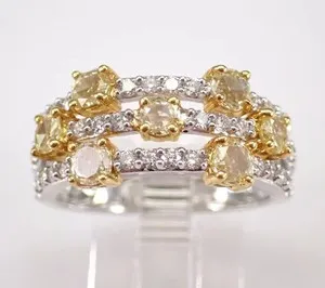 Authentic Solaris Radiance: 2Ct Citrine Gold-Plated Stackable Band