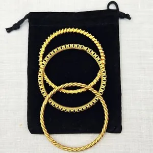Authentic The JBK Eternal Trinity Gold-Plated Stackable Bangles