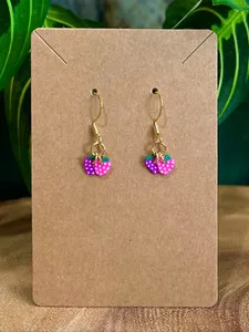 Authentic Celestial Harvest: 18k Gold‑Plated Purple‑Pink Grapes Mini Charms – Enchanted Fruit Earrings