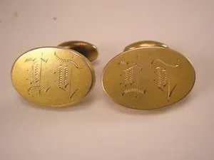 Authentic Golden Sigils of Lineage: Victorian CT Monogram Cufflinks