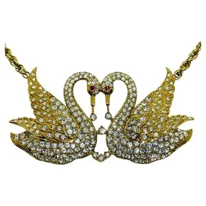 Authentic The Swan of Eternal Devotion Gold-Plated Crystal Talisman