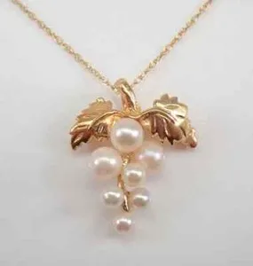 Authentic Celestial Abundance Cluster - Sacred White Pearl & 14K Gold Grapes Talisman
