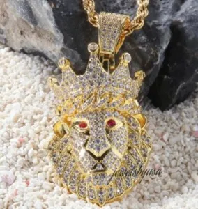 Authentic The Sovereign Lion: 14k Gold-Plated Moissanite Regal Talisman