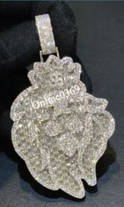 Authentic Mane of Power: 3ct Baguette Moissanite Lion Face Charm Pendant