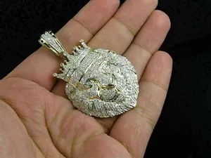 Authentic The Sovereign Lion: 2CT Moissanite 14K Gold-Plated Hip Hop Pendant
