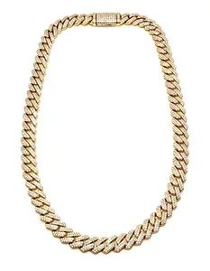 Authentic Shield of Radiant Light: VVS1 Moissanite Cuban Chain Necklace
