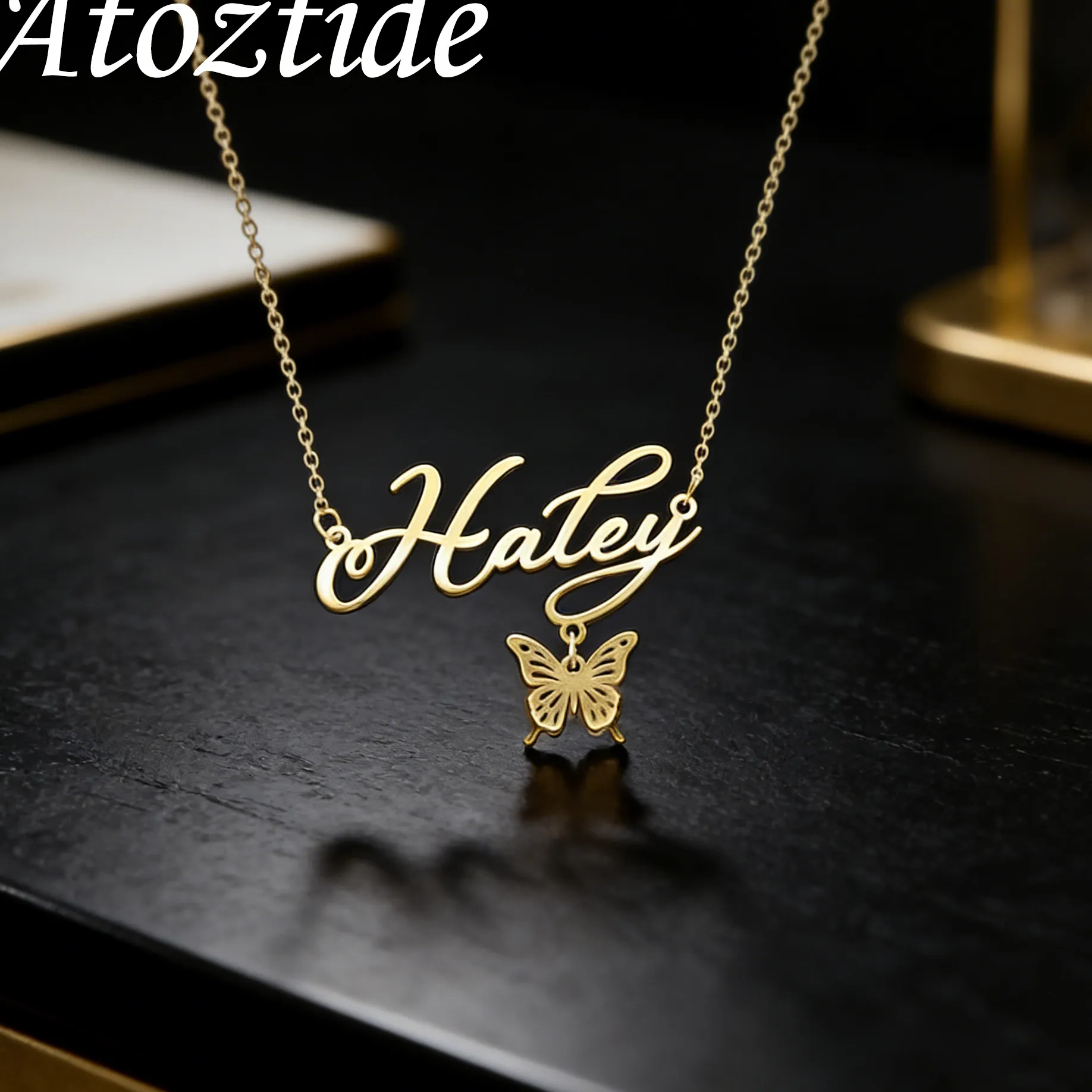 Authentic Celestial Butterfly Name Choker – Birth‑Month Amulet of Light