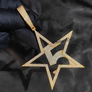 Authentic Celestial Lucky Star Birth‑Date Pendant – Gold‑Plated Silver with Natural Diamond
