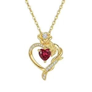 Authentic The Eternal Bloom Heart Amulet in Radiant 14K Gold Plate