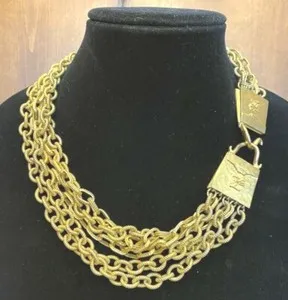 Authentic Celestial Gold‑Plated Multi‑Chain Necklace – Vintage Karl Lagerfeld Enchantment